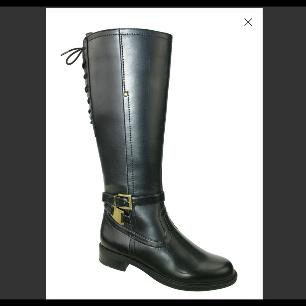 David Tate Valley wide shaft black boot 7.5